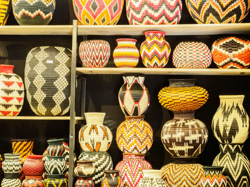 Baskets on display in the Expoartesanias in Bogota
