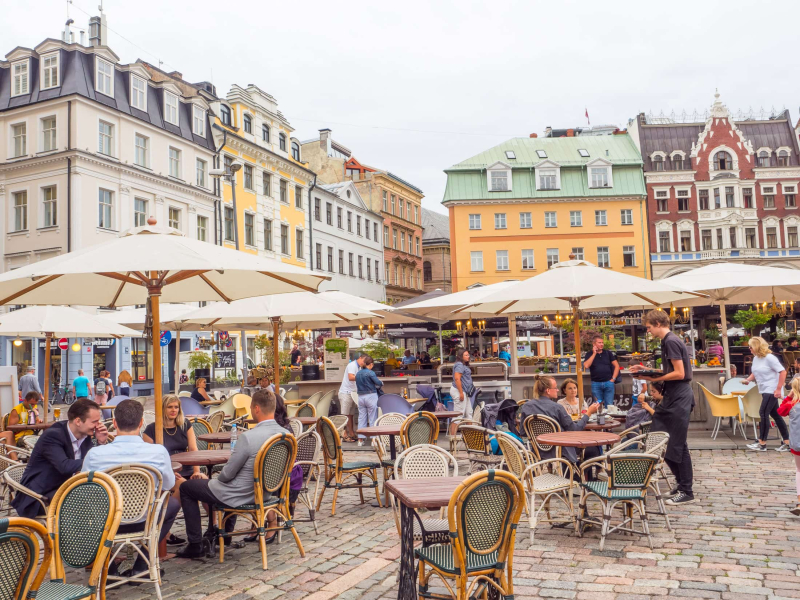 Riga's old town is jammed with bars and cafes, most focused more on beer than on good food
