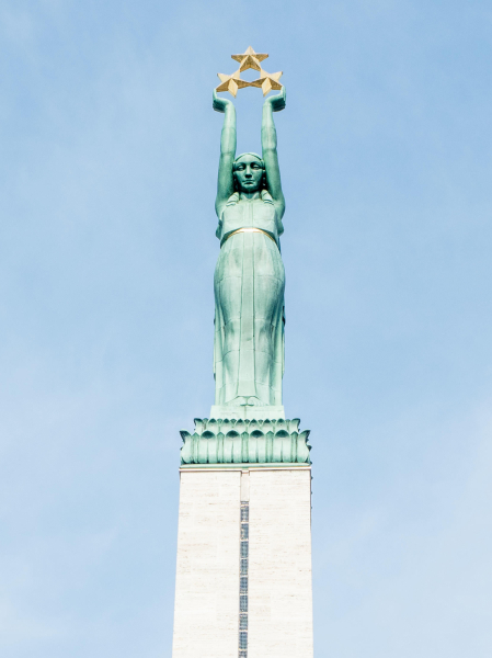 The top of Riga's Freedom Monument