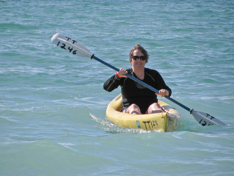 Chris kayaking on Lake Michigan