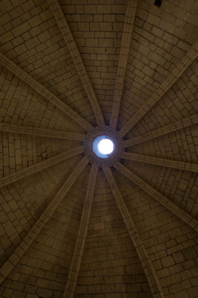 Ceiling of a cone-shaped 12th-century castle keep, the "rotonde" from which Simiane-la-Rotonde gets its name