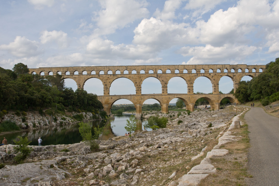 Near Uzes is a 1st-century Roman aqueduct bridge called the Pont du Gard