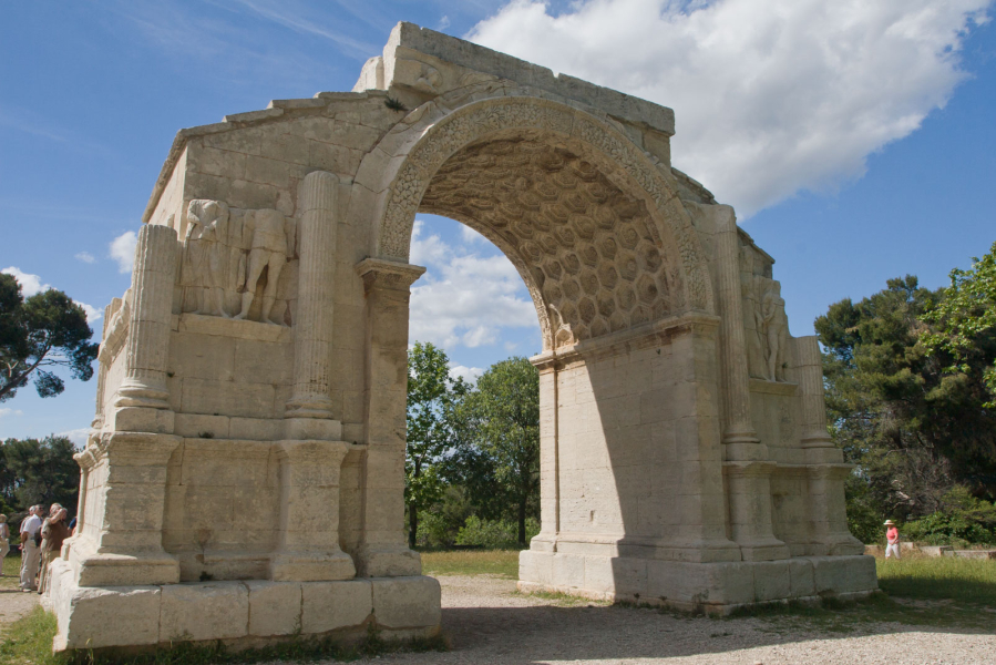 Remains of a memorial arch from the Roman city of Glanum near Saint Remy