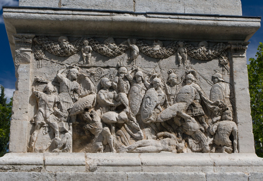 Carving on the side of the monument