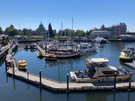 The Inner Harbor of Victoria, British Columbia, a 19th-century port city on Vancouver Island