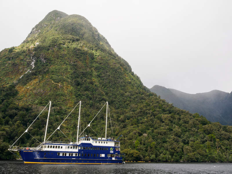 Our ship, the Fiordland Navigator, which sleeps 72 people