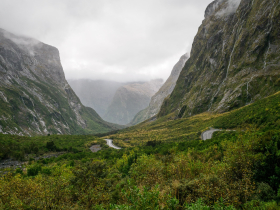 The road to Milford Sound in Fiordland National Park