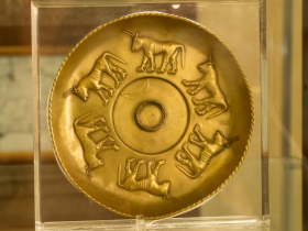 A Phoenician-style gold cup in the Agrigento archaeological museum