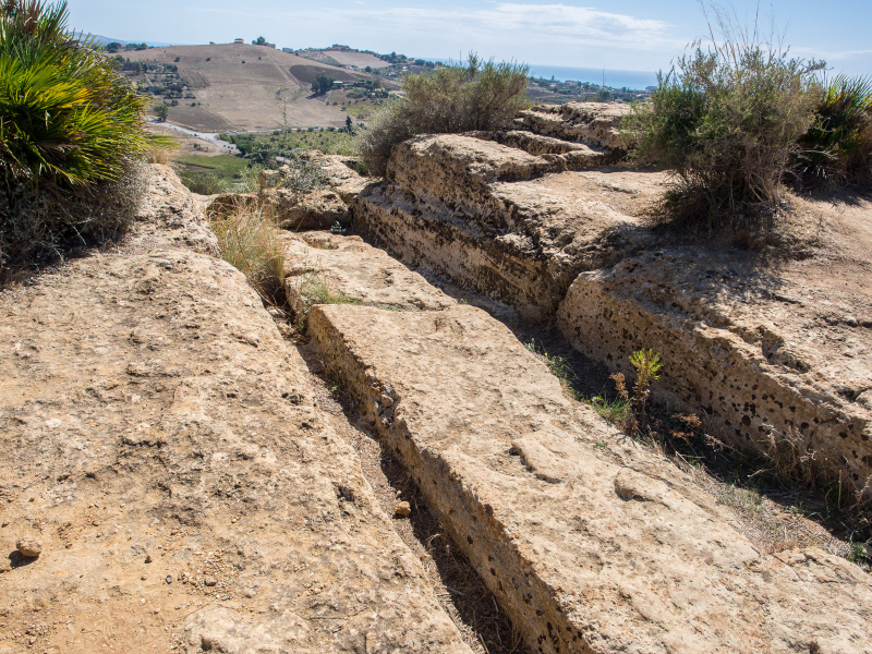 Remains of the rutted road that ran up to the ancient city