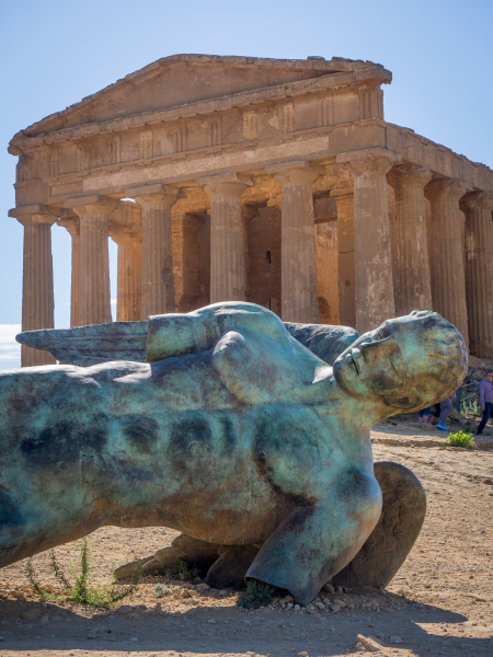 A reproduction of a bronze statue found in Agrigento
