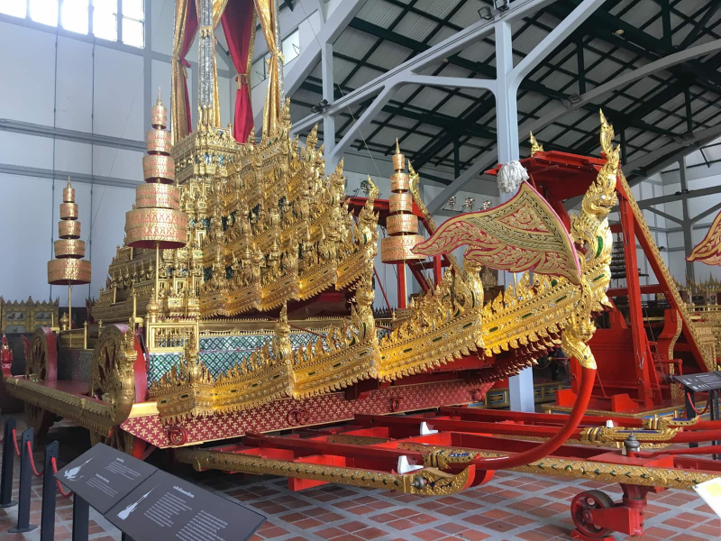 One of the gilded chariots used during funeral processions for members of the royal family