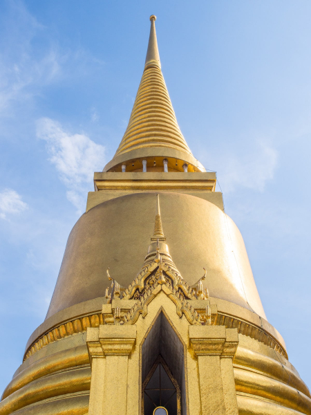 This golden chedi, built  by King Rama IV in the mid-1800s, houses a piece of the Buddha's breastbone