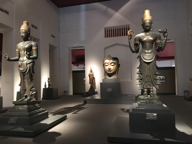 The main exhibition hall at Bangkok's national museum, featuring some of the finest statutes from Thai history