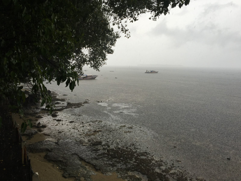 A heavy rainstorm on Bunaken (the first in six months!) obscured the surrounding islands