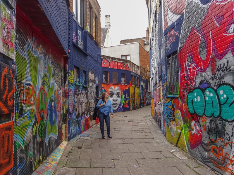 This alley, Werregarensteeg, is dedicated to ever-changing street art