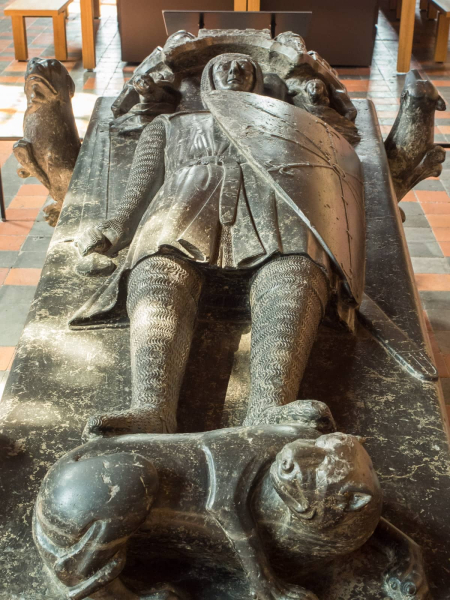 This local lord, Hugh II, is one of the few surviving 13th-century tomb effigies in Belgium