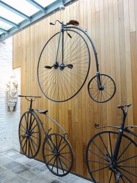 Old bikes on display in the museum