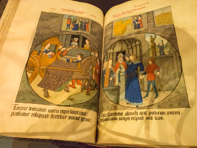 Illuminations in a book from about 1460