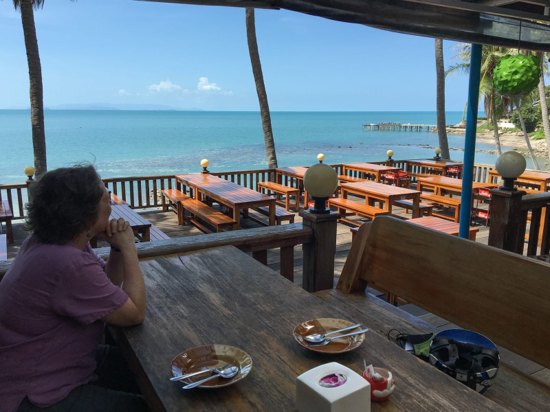 The famous Khanom Seafood Restaurant at the other end of Nai Phlao beach