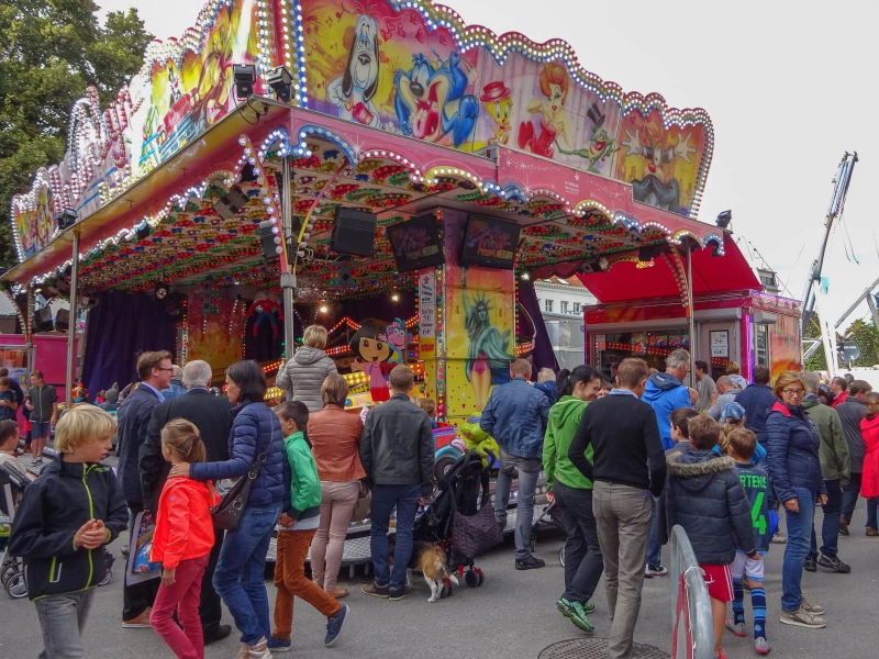 Rides at the city festival taking place in Leuven when we visited