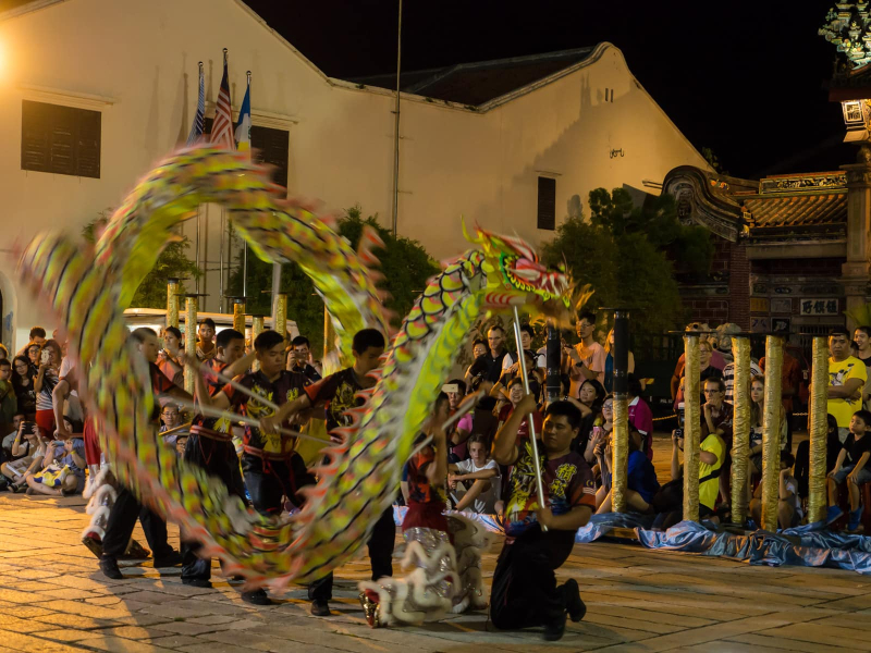 A dragon dance troupe
