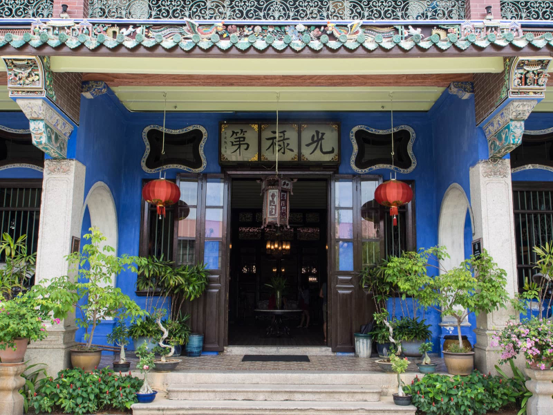 The entrance to Penang's famous Blue Mansion, built in the 1880s by a rich Chinese businessman