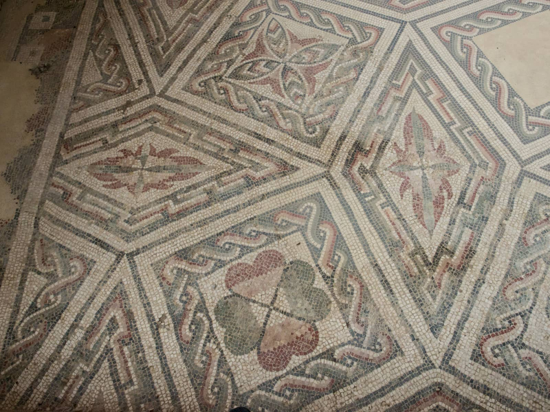 Geometric mosaics in the villa's work rooms