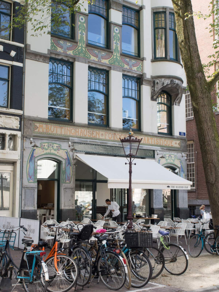 One of Amsterdam's Art Nouveau buildings (a former photography studio, now a cafe)