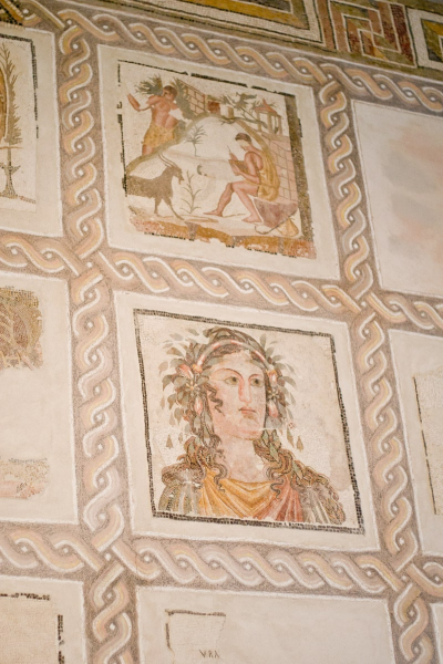 A large Roman mosaic floor in the Palazzo Massimo