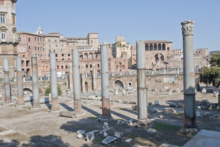 A ruined temple in the Forum of Augustus
