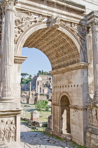 The Forum seen through the arch of Emperor Septimus Severus