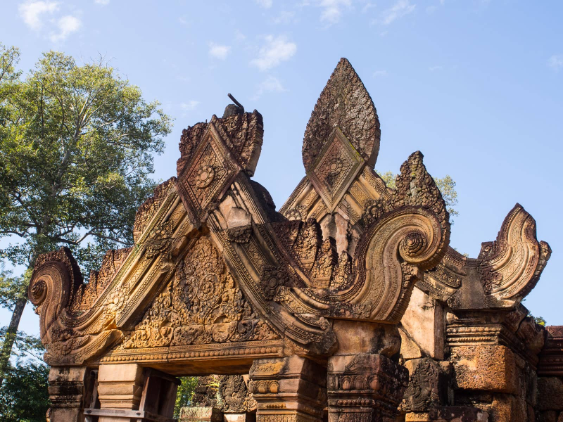 The Indian influences are more visible at Banteay Srea than at some other Angkor temples