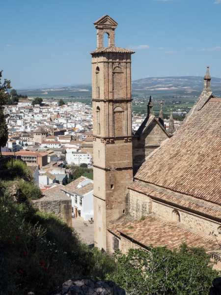 The bell tower of the hilltop church of Santa Maria, built in the early 1500s