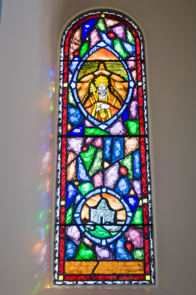 Stained glass window in the church on Inishmaan