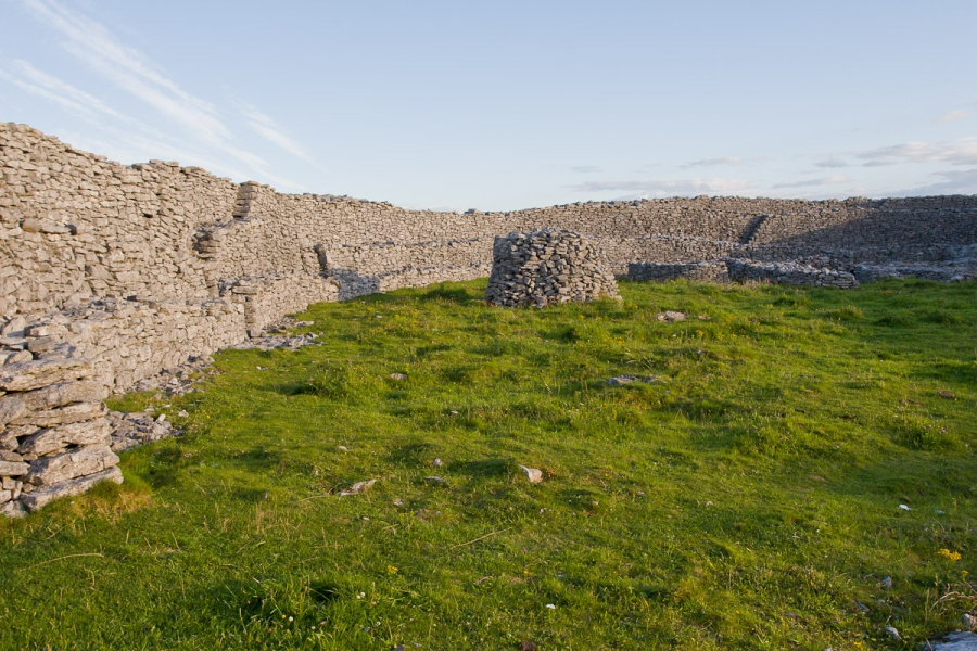 The interior of the fort, with the remains of circular huts