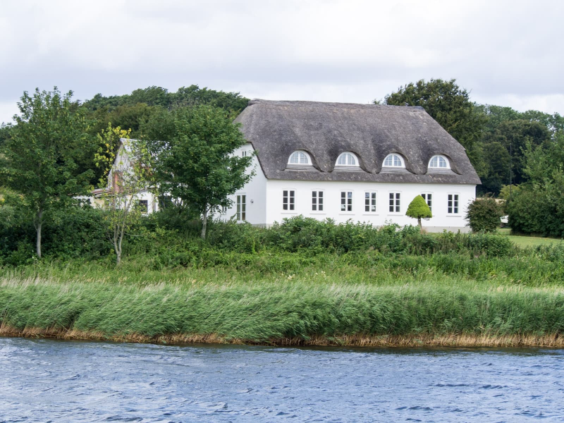 One of many thatched-roof houses in the area