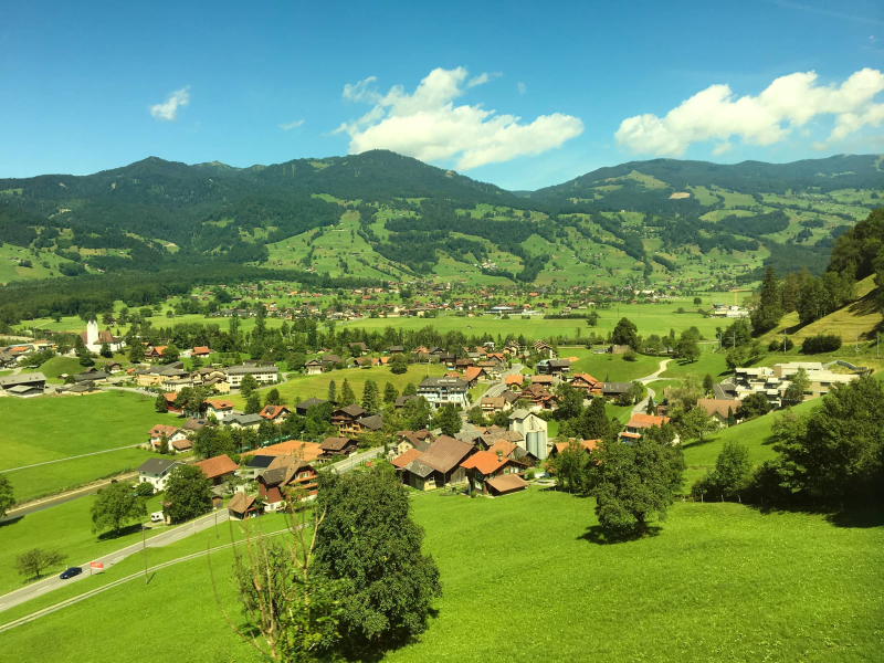 View from the train window on the way to Ballenberg and Meiringen