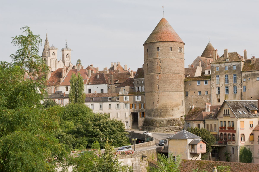 The old town of Semur-en-Auxois, which we drove through