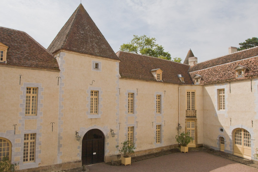 The chateau's inner courtyard