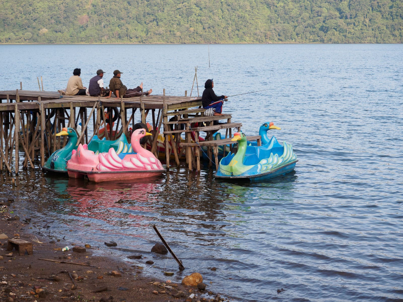 Lake Danau is also popular for fishing and for paddling around in swan-shaped paddle boats