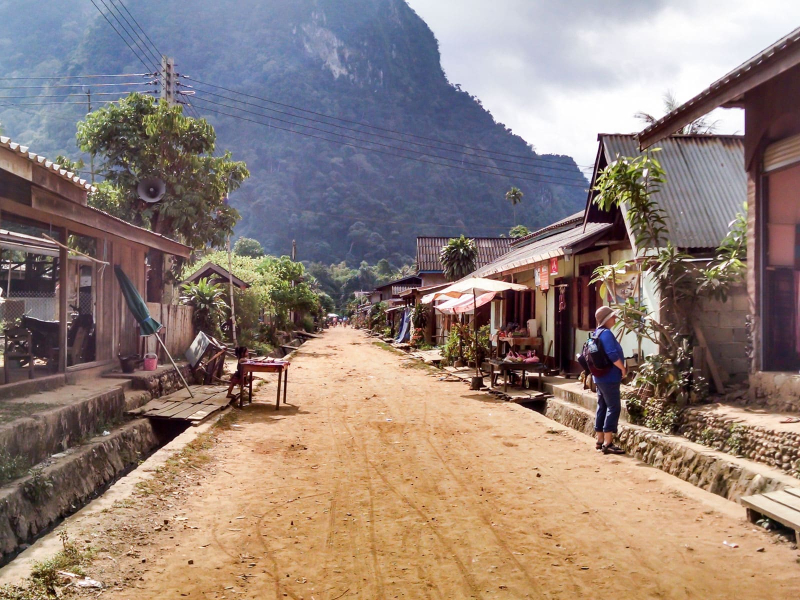 Muang Ngoi Nuea's main street (the village stretches from one mountain to another)
