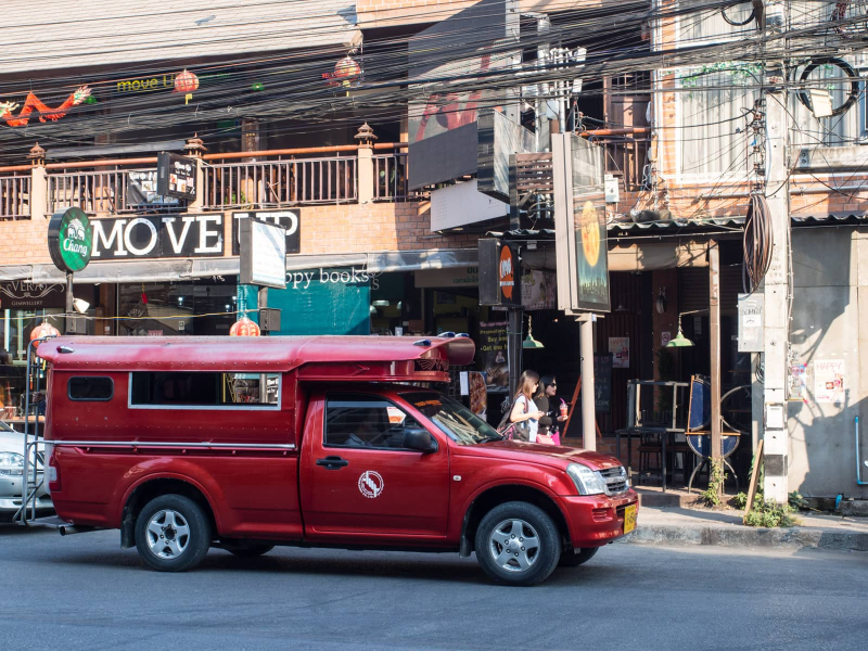 Our main form of transport in Chaing Mai was these red trucks that function as shared taxis