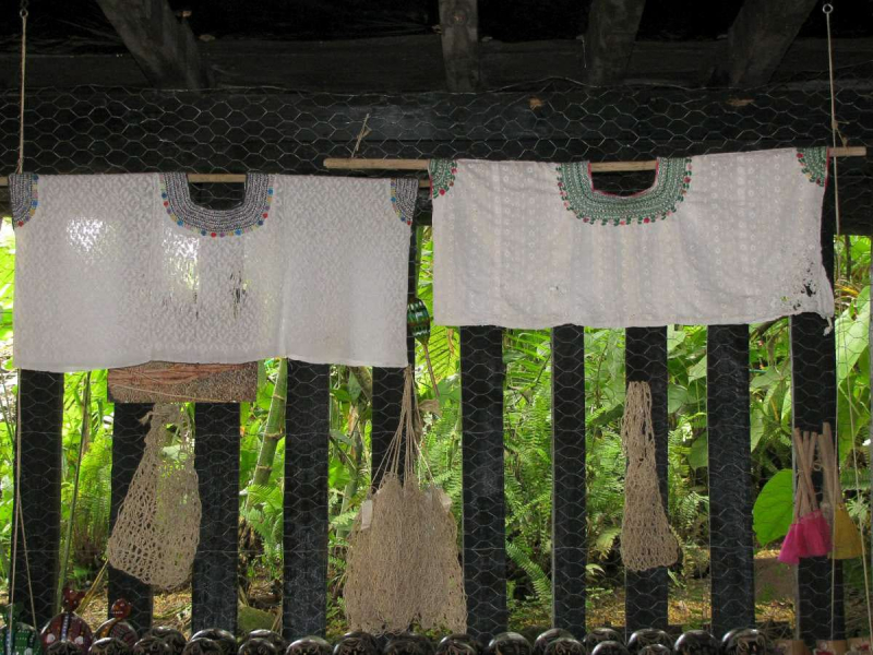 Lacy white cotton blouses of the kind traditionally worn by women in Coban