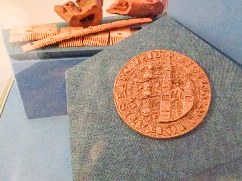 The seal of the city of Ribe (and some bone combs in the background)