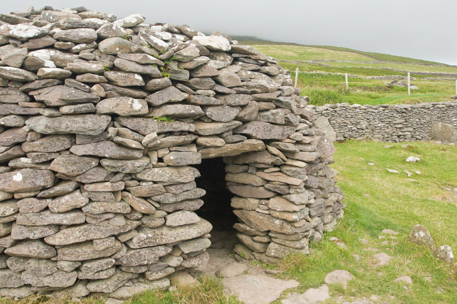 An ancient stone "beehive" hut