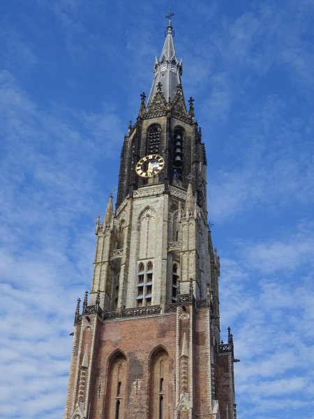 Delft's New Church was built throughout the 1400s, using different materials at different times