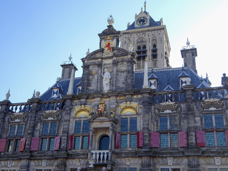 Delft's palatial City Hall dates to the 1600s, but the tower was built around 1300