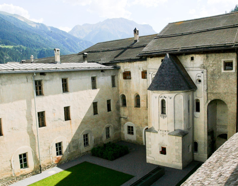 The courtyard of the convent, which has been home to Benedictine monks (and now nuns) for more than 1,200 years 