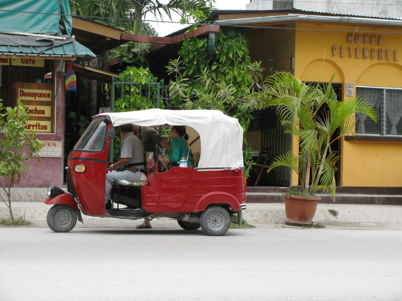 Tuk-tuks are the main form of transport around Flores