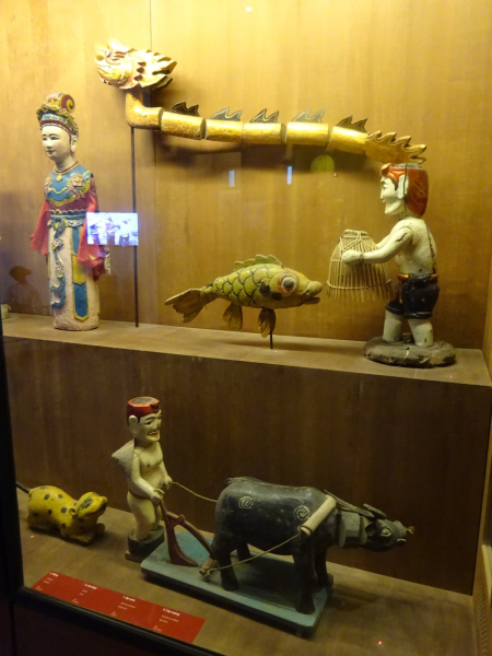 Classic water puppets on display in the Ethnology Museum